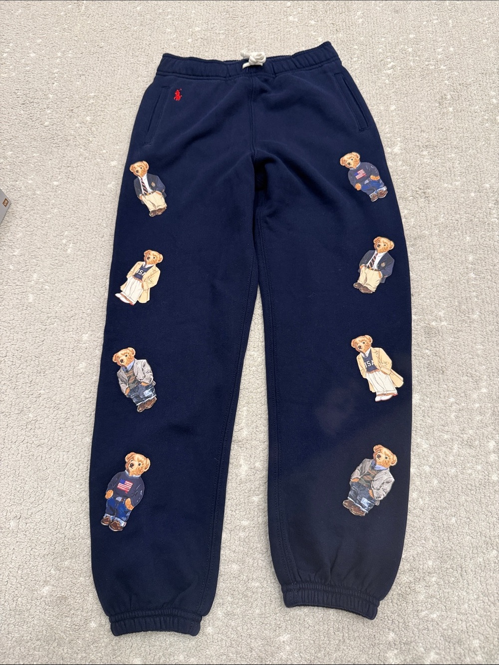 Ralph Lauren Navy Polo Bear Patch Sweatpants